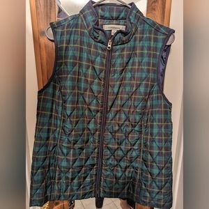 Green plaid puffer vest